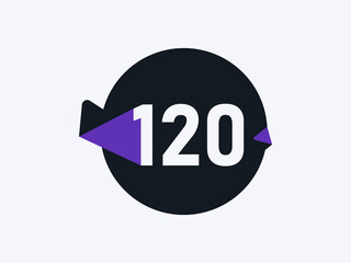 Number 120 logo icon design vector image