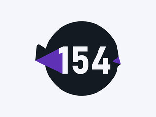Number 154 logo icon design vector image