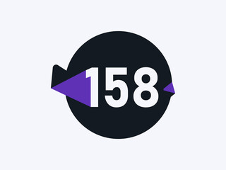 Number 158 logo icon design vector image