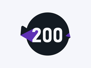 Number 200 logo icon design vector image