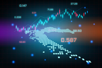 Stock market background or forex trading business graph chart for financial investment concept of Croatia map. business idea and technology innovation design.