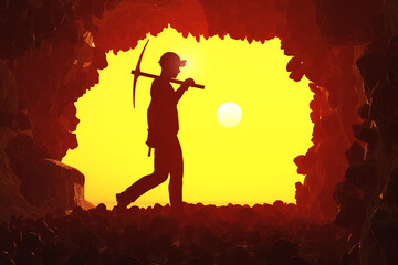 Silhouette of the workers