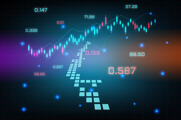 Stock market background or forex trading business graph chart for financial investment concept of Chile map. business idea and technology innovation design.