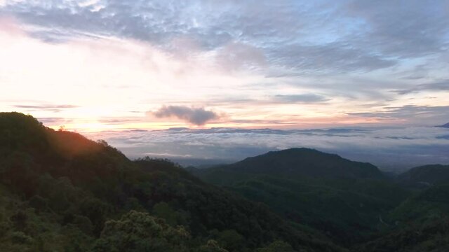 Morning view around  Monson viewpoint at Doi Angkhang mountain Chiangmai, Thailand 