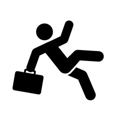 Businessman falls icon People in motion active lifestyle sign
