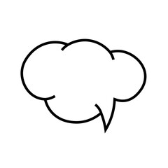 Cloud speech bubble icon Simple illustration of cartoon speech bubble