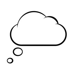 Cloud speech bubble icon Simple illustration of cartoon speech bubble