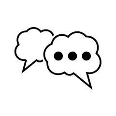 Cloud speech bubble icon Simple illustration of cartoon speech bubble