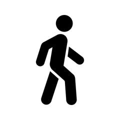 Walking man icon People in motion active lifestyle sign