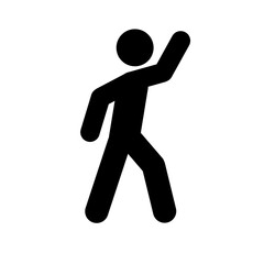 Waving hand man icon People in motion active lifestyle sign