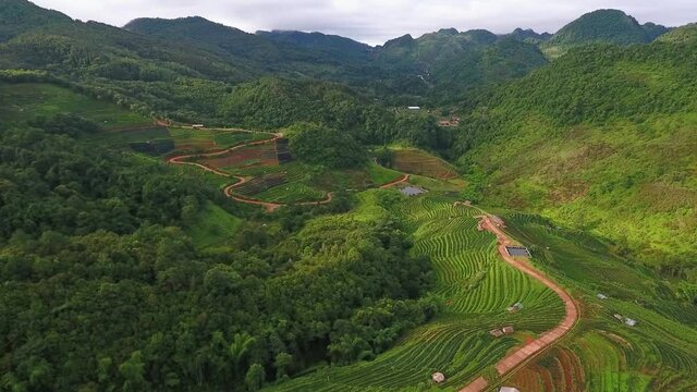 Morning view around  Monson viewpoint at Doi Angkhang mountain Chiangmai, Thailand 