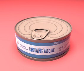 Coronavirus Vaccine can. 3D illustration