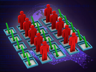 3d illustration people check mark list