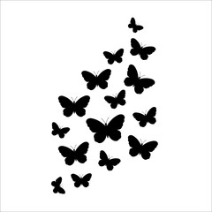 Butterfly, Fluttering butterflies. Vector illustration isolated on a white background.