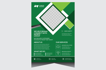 Green creative corporate business agency flyer design template