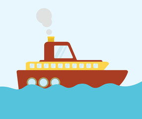 Cruise icon set ship vector in flat clipart logo and icon