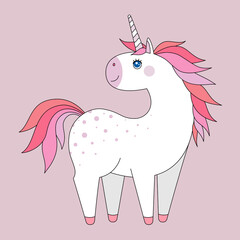 Unicorn on a light pink background
