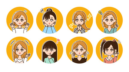 ポジティブな女性のイラスト