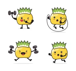 Fotobehang cute durian cartoon character © yoongart