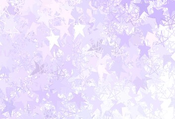 Fototapeta na wymiar Light Purple vector pattern with christmas stars.