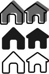 home silhouette  set vector illustration flat icon for website on a white background