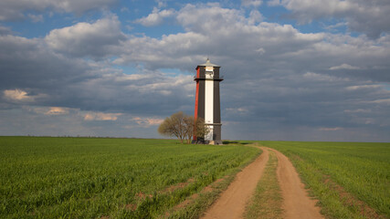 Old lighthouse in the field