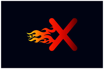 Obraz premium New Fire Letter X Logo Design Template