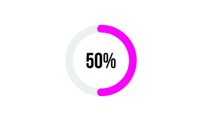 Circle Percentage Diagrams Showing 50% Ready-to-use for web Design, user interface (UI) or Infographic - Indicator with Pink