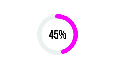 Circle Percentage Diagrams Showing 45% Ready-to-use for web Design, user interface (UI) or Infographic - Indicator with Pink