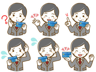 スーツを着た中年男性の、クレジットカードに関する疑問と解決