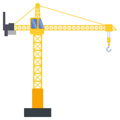 Tower crane build machine illustration