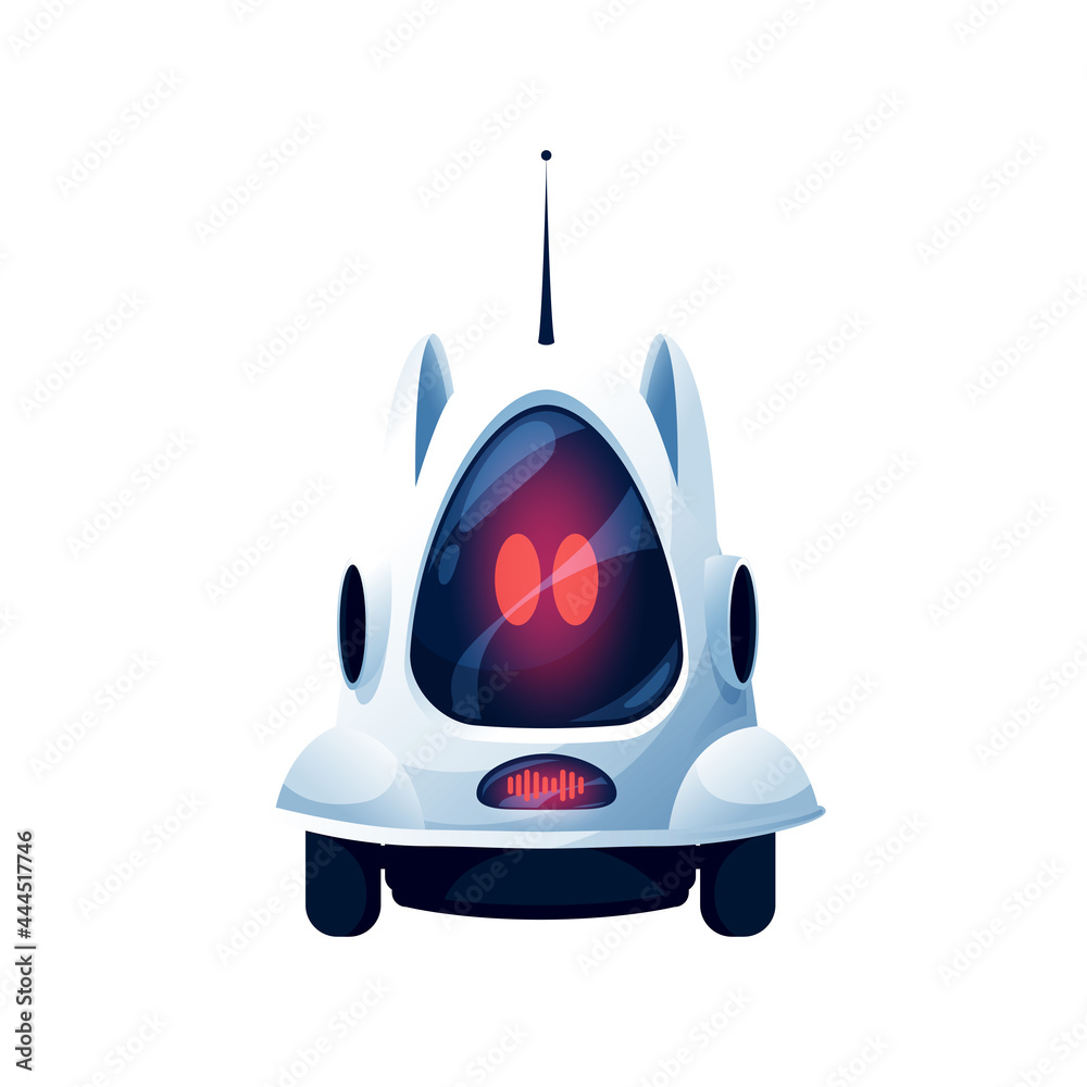 Fototapete pet robot isolated robotic automation on wheels. vector realistic ay intelligence puppy or kitten wi