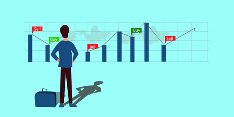 2D illustration stock market concept