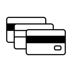 Credit carts icons set. Verctor illustration, isolater on white background