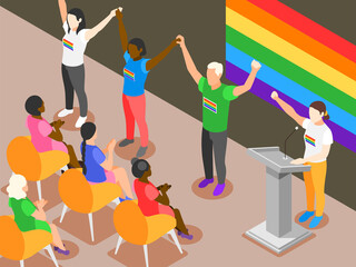 International Day Against Homophobia Isometric Illustration
