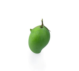 Fresh Green mango(Rhino Mango) isolated on white