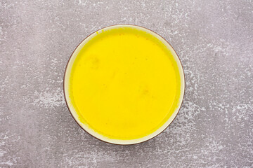 Top view of rich soup, traditional Thai food, popularly eaten as breakfast, lunch, and dinner, soup for rice noodles