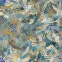 Seamless random faux digital paint stroke pattern print. High quality illustration. Procedural painting with realistic brush strokes in bright trendy colors. Abstract art for surface design and print.