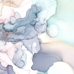 Clouds Macro. Art Fluid Artistic Design. Mix Foil