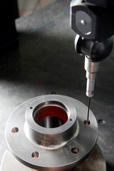 CMM measurement.  Quality control measurement probe.