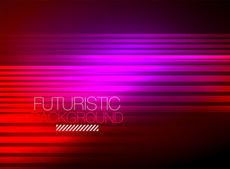 Bright neon color techno abstract background, shiny glowing neon lines in the dark background