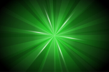 緑の放射状背景　Radial abstract ray background green