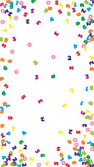 Falling colorful numbers. Math study concept with flying digits. Alluring back to school mathematics banner on white background. Falling numbers vector illustration.
