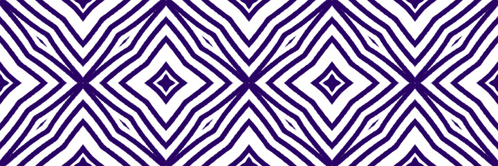 Mosaic seamless border. Purple symmetrical