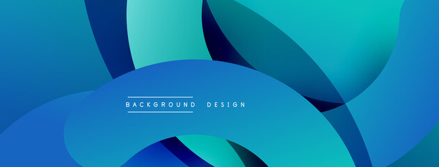 Abstract overlapping lines and circles geometric background with gradient colors