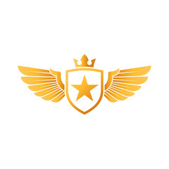 Abstract Star Logo icon Design Vector template. Star Logo with Wings design concept. Star Logo with Wing icon vector design template for business, branding, company, website, symbol, corporate, logo
