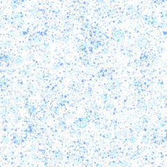 Hand Drawn blue Snowflakes Christmas Seamless Patt