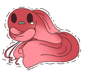 寒くて震えるベタ（赤色）