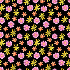 Watercolor seamless floral pattern. Abstract background
