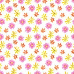 Watercolor seamless floral pattern. Abstract background